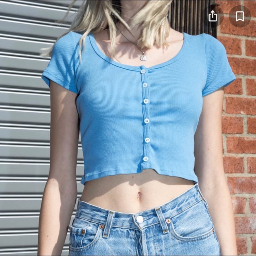 nwot brandy melville blue zelly top